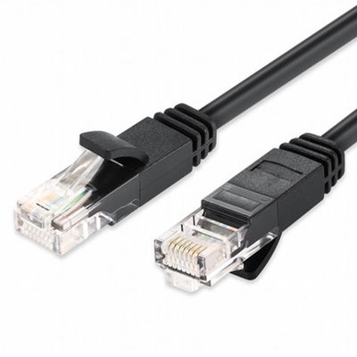 Черный кабель гибкого провода FTP Cat5e CCA UTP с разъем-вилкой RJ45