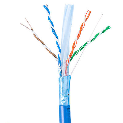 Твердая обнаженная медная синь 23AWG 750MHz PoE++ рослости 1000ft кабеля Lan Cat6a защищаемая