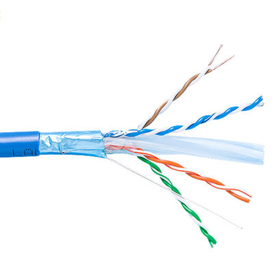Твердая обнаженная медная синь 23AWG 750MHz PoE++ рослости 1000ft кабеля Lan Cat6a защищаемая