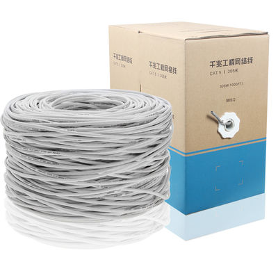 Прочный кабель ethernet сети 23AWG Cat5e, 4 пары 1000ft UTP защищал кабель
