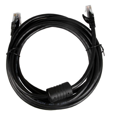 Кот 6 кабеля ethernet черноты 24AWG, соединитель RJ45 100 Ft шнура локальных сетей