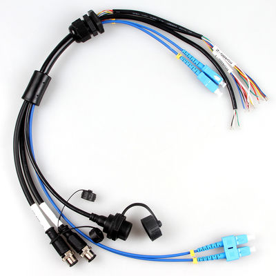 Космическая водоустойчивая сборка кабеля M12+USB Female+Fiber проводки провода оптическая