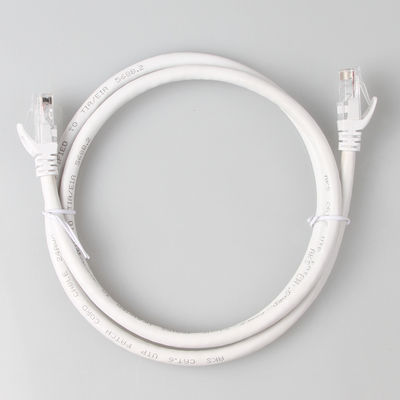Белая куртка PVC LSZH гибкого провода 24AWG 7/0.2 UTP Cat6 с соединителем RJ45