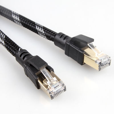 Патч-кабель для использования вне помещений Cat8 с нейлоновой оплеткой 26AWG 40 Гбит/с 2000 МГц S/FTP