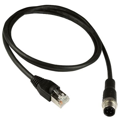 M12 к цвету черноты кабеля ethernet Cat5e Cat6 гигабита Rj45 промышленному