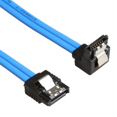 Голубой практически кабель SATA 3 6GB s с запирать защелку прямую к штепсельной вилке 90 градусов