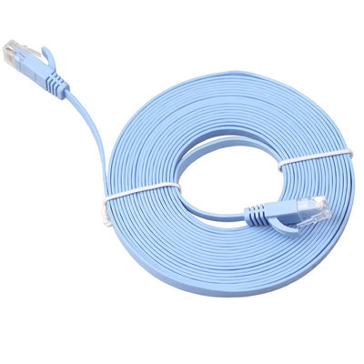 Кабель голубые 0.5m заплаты сети CAT 6 плоский 1m ширина полосы частот 350MHz 2m до 100m