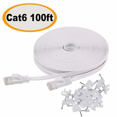 На открытом воздухе крытая Cat6 квартира Ft 10Gbps гибкого провода 100 тонкая прочная