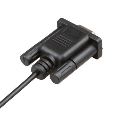 Черная проводка провода RS232 привязывает женщину DB9Pin к конюшне DC 3.5mm