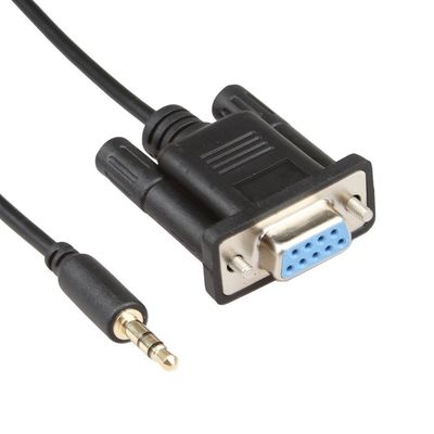 Черная проводка провода RS232 привязывает женщину DB9Pin к конюшне DC 3.5mm