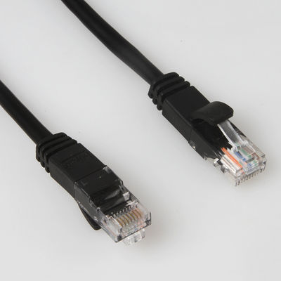 Черный кабель гибкого провода FTP Cat5e CCA UTP с разъем-вилкой RJ45