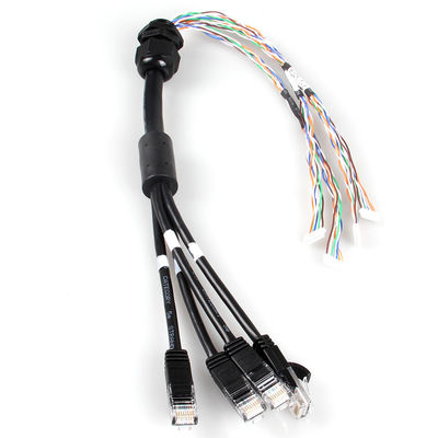 Водоустойчивые 4 в 1 кабеле ethernet кота 6a, 4 кабеле хобота мужчины RJ45 Cat6a ветви
