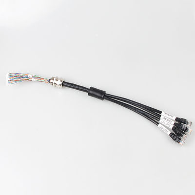 Водоустойчивые 4 в 1 кабеле ethernet кота 6a, 4 кабеле хобота мужчины RJ45 Cat6a ветви