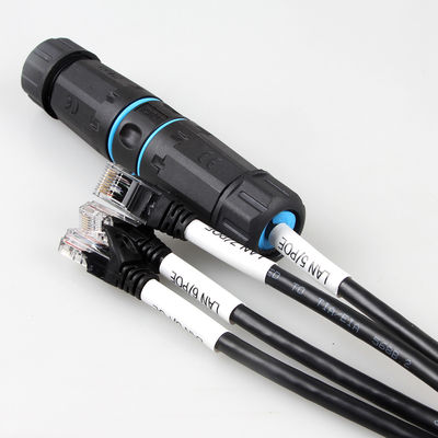 Водоустойчивые 4 в 1 кабеле ethernet кота 6a, 4 кабеле хобота мужчины RJ45 Cat6a ветви